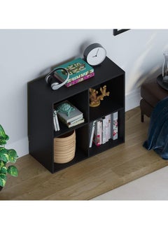 MODERN HOME 4-Cube Black Bookcase – Sleek Storage Organizer for Living Room & Home Office.  - Image 2