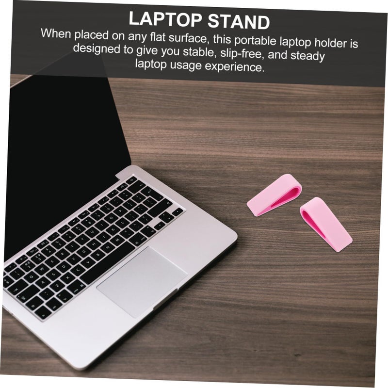 2pcs Adjustable Laptop Stand Notebook Computer Holder Mini Cooling Radiator Rosy - Image 5