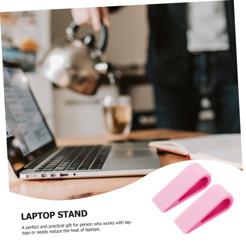 2pcs Adjustable Laptop Stand Notebook Computer Holder Mini Cooling Radiator Rosy - Image 4