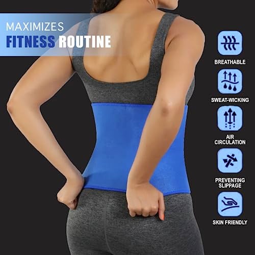 COIF Premium Sweat Waist Trimmer for Women and Men - Abdominal Belt After Delivery - Tummy Shaper - Body Shaper for Exercise & Workout, Stomach Fitness (Free Size) - Image 3