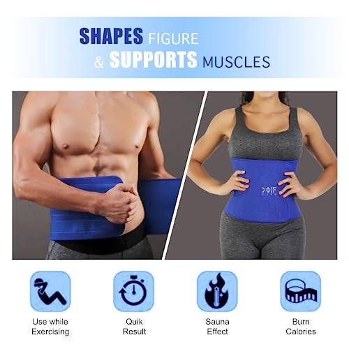 COIF Premium Sweat Waist Trimmer for Women and Men - Abdominal Belt After Delivery - Tummy Shaper - Body Shaper for Exercise & Workout, Stomach Fitness (Free Size) - Image 5