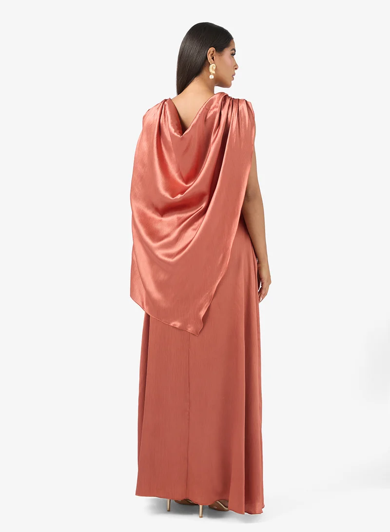 Golden Apple One Shoulder Maxi Dress