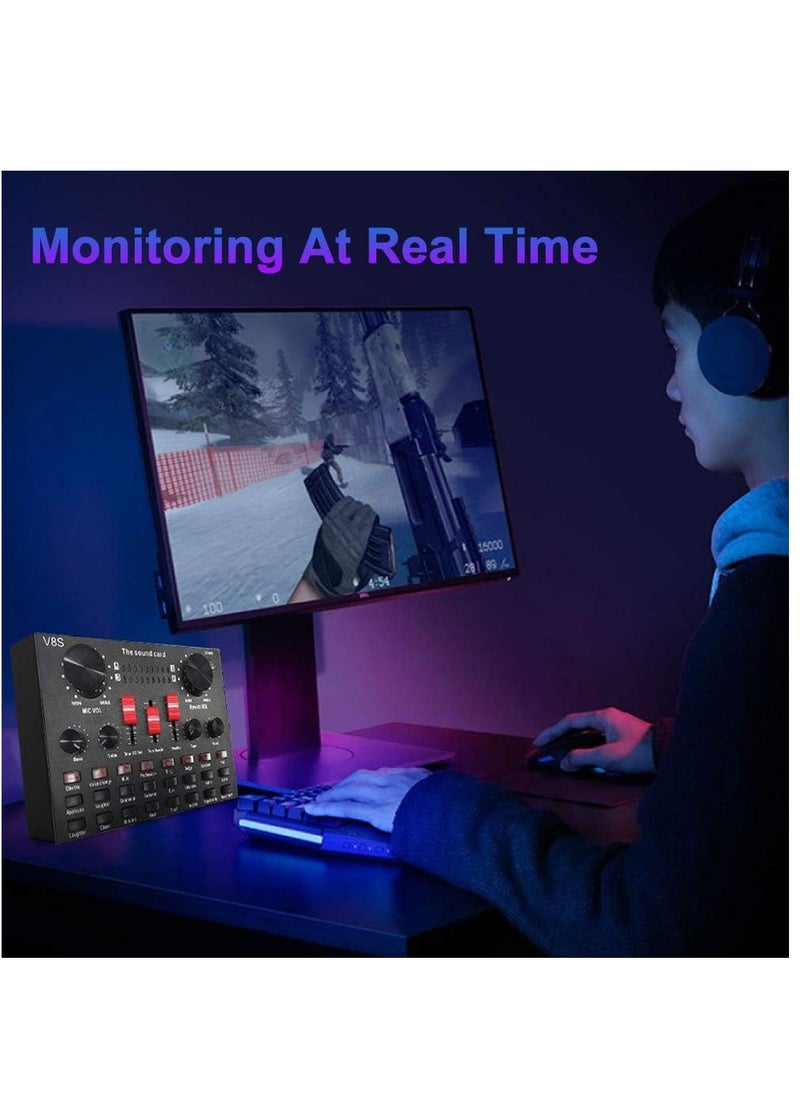 ELTRAZONE - Lixada Multi-functional Live Sound Card BM800 Microphone Set Audio Recording Equipments (Black) - Image 1