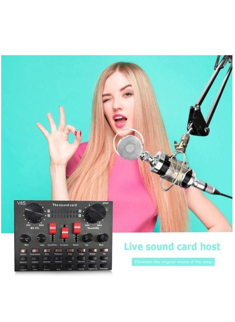 ELTRAZONE - Lixada Multi-functional Live Sound Card BM800 Microphone Set Audio Recording Equipments (Black) - Image 1
