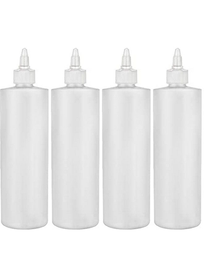 BRIGHTFROM Condiment Squeeze Bottles 12 Oz Empty Squirt Bottle With Twist Top Cap Leak Proof Great For Ketchup Mustard Syrup Sauces Dressing Oil Arts And Crafts Bpa Free Plastic 4 Pack - Image 1