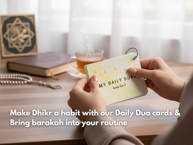 Hidaya Prints 20 Islamic Daily Dua Cards, Islamic Duas Gift for Children and Adults, Ramadan, Dua Cards Translation and Transliteration for Muslims - Image 2