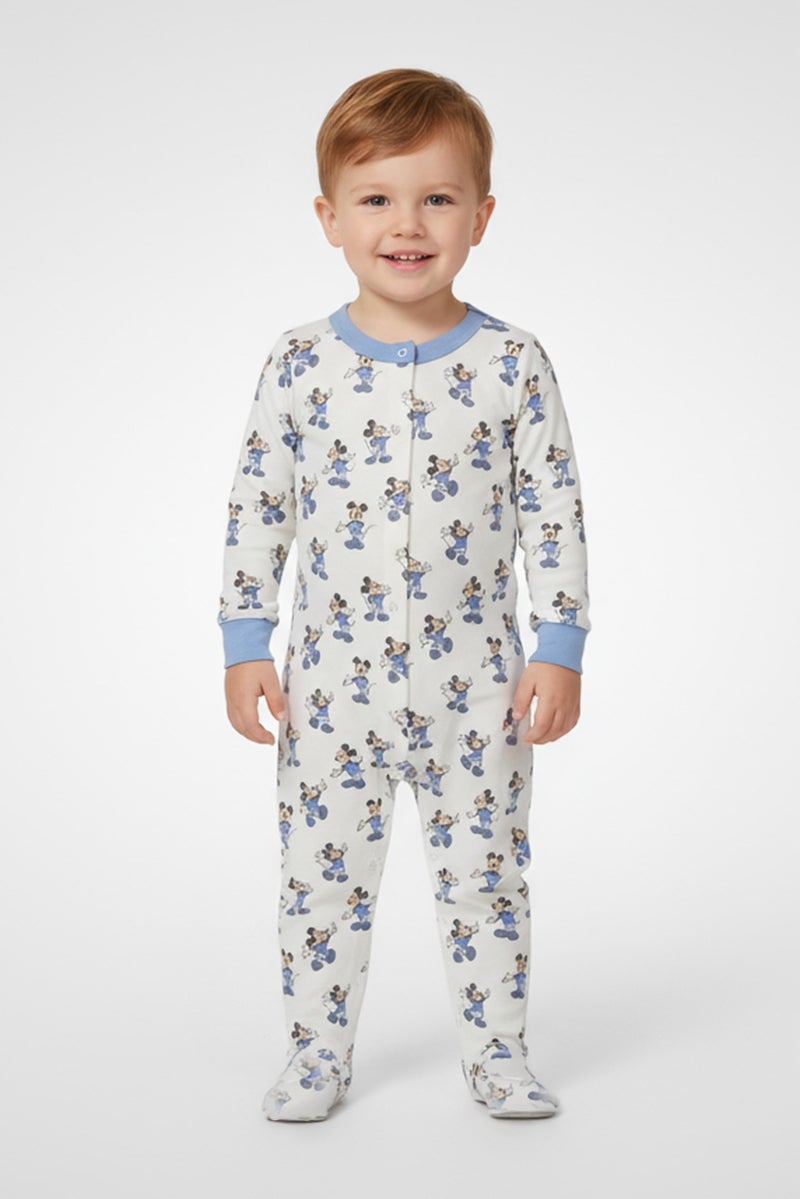 Disney Baby Toddlers Boy 3 Pieces Graphic Print Long Sleeve Bodysuit With Bib Set, Multicolor - Image 1