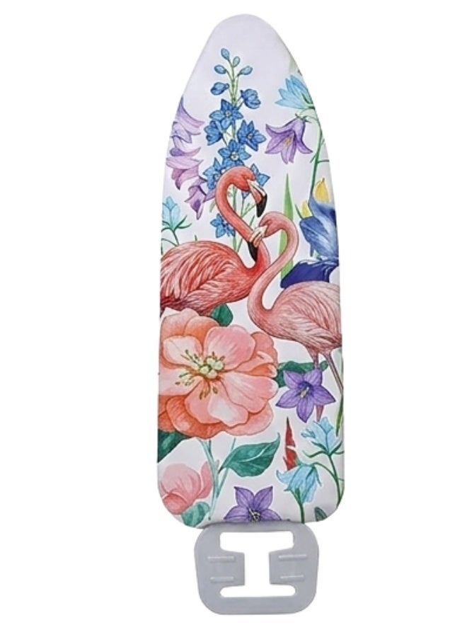 غطاء لوح الكي 140×50 سم - بنقشة فلامنجو، مقاوم للحرارة، قماش ناعم، أشكال عشوائية وألوان زاهية - Image 1