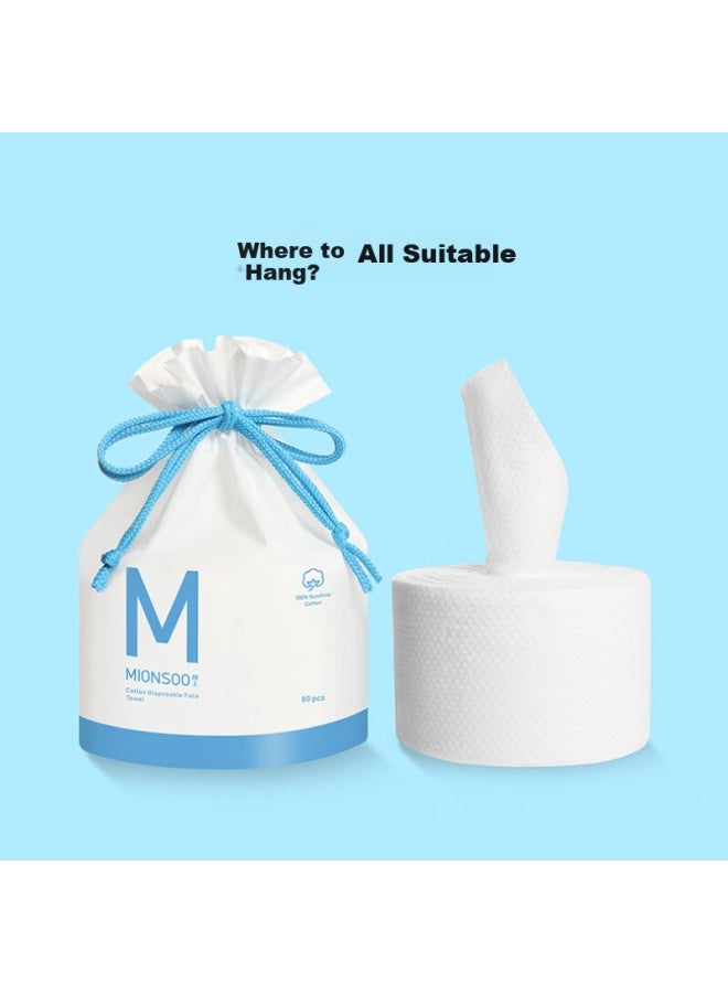 Mianshang Cotton Roll-type Disposable Facial Cleansing Wipes, Soft Pure Cotton Face Towels For Dry And Wet Use, Facial Cleansing Wipes, 6 Rolls - Image 2