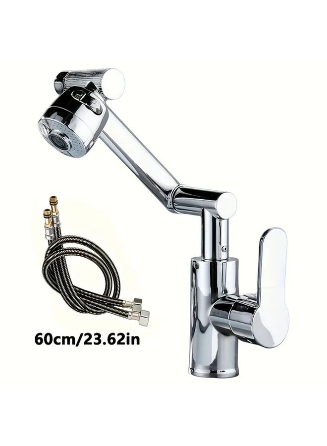 1 Black Deluxe Rotating RV Bathroom Faucet Set Durable ABS Hot And Cold Water Mix Single Hole Deck Mount Silvery Plating Easy To Install Water Saving Design With Accessory Storage Universal Connector Bathroom Faucet And Shower - Image 4