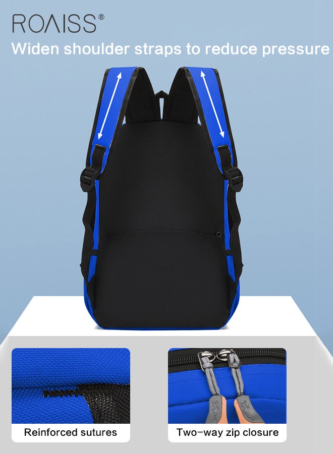 رويس حقيبة ظهر زرقاء للأطفال في مرحلة ما قبل المدرسة، حقيبة ظهر خفيفة الوزن لطيفة ورائعة لمرحلة رياض الأطفال للأولاد والبنات، حقيبة طلابية أنيقة غير رسمية بألوان زاهية ومقاومة للماء مع شعار دب مخيط - Image 2