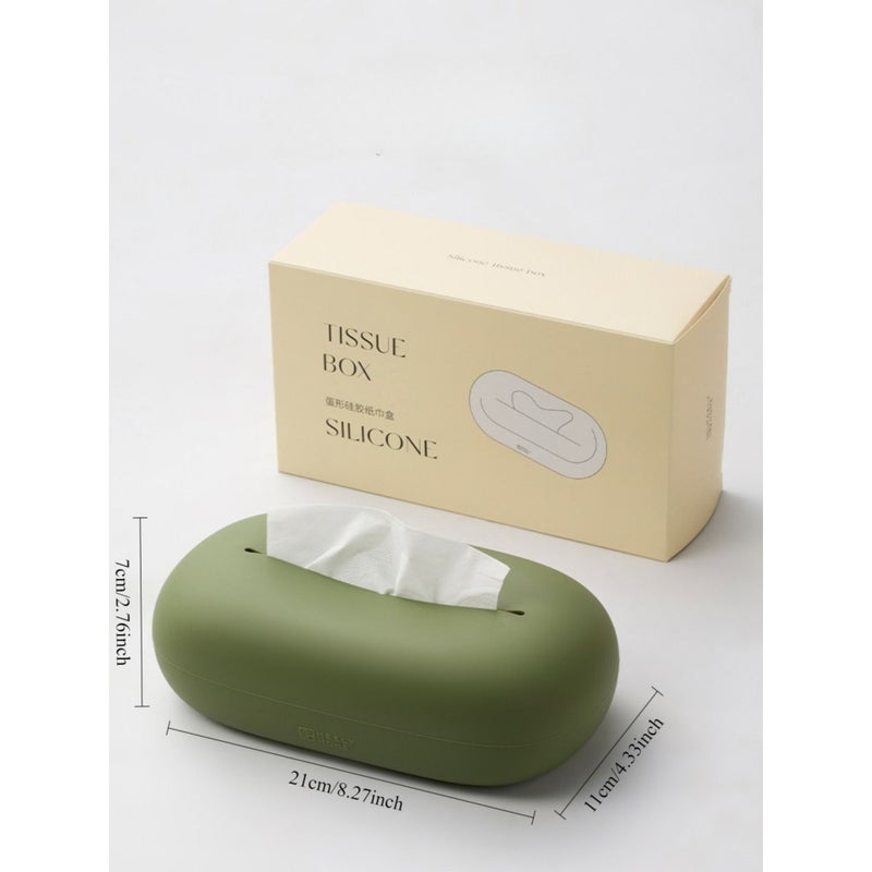 Coffee Brown Soft Silicone Drop Proof Non Slip Desktop Tissue Box Holder For Home Office Car - Image 4