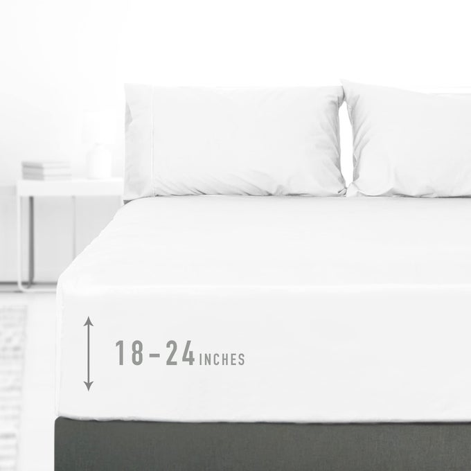 EXTRA DEEP POCKET CALIFORNIA KING SHEET SETS FITS 1824 IN DEEP MATTRESS 100 COTTON CALKING SHEET SET WHITE HOTEL LUXURY SOFT BREATHABLE SHEET SETS FOR CALKING BED DEEP POCKET