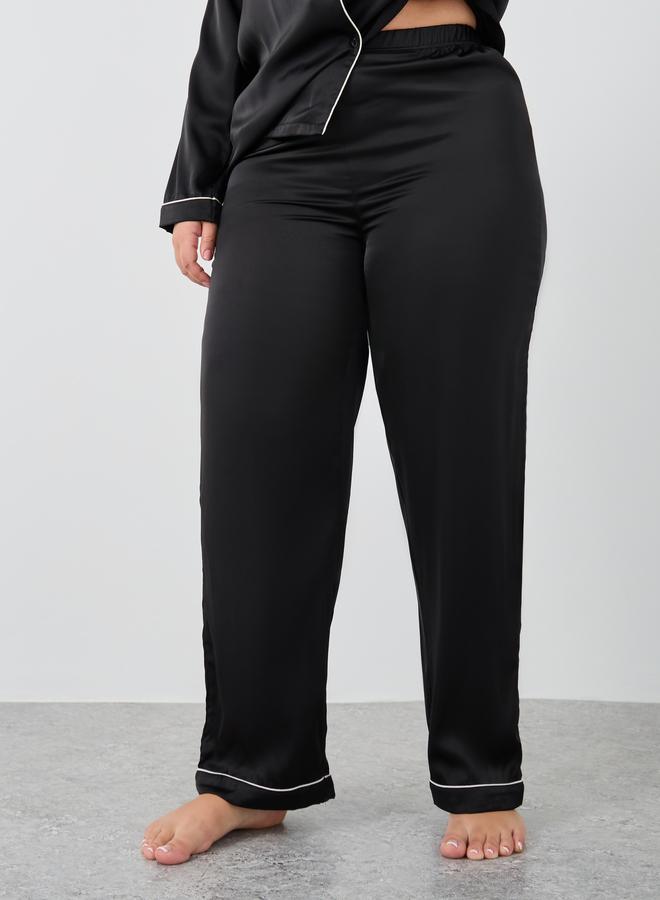Styli Styli Plus Size Matte Satin Shirt and Pyjama Set  - Image 4