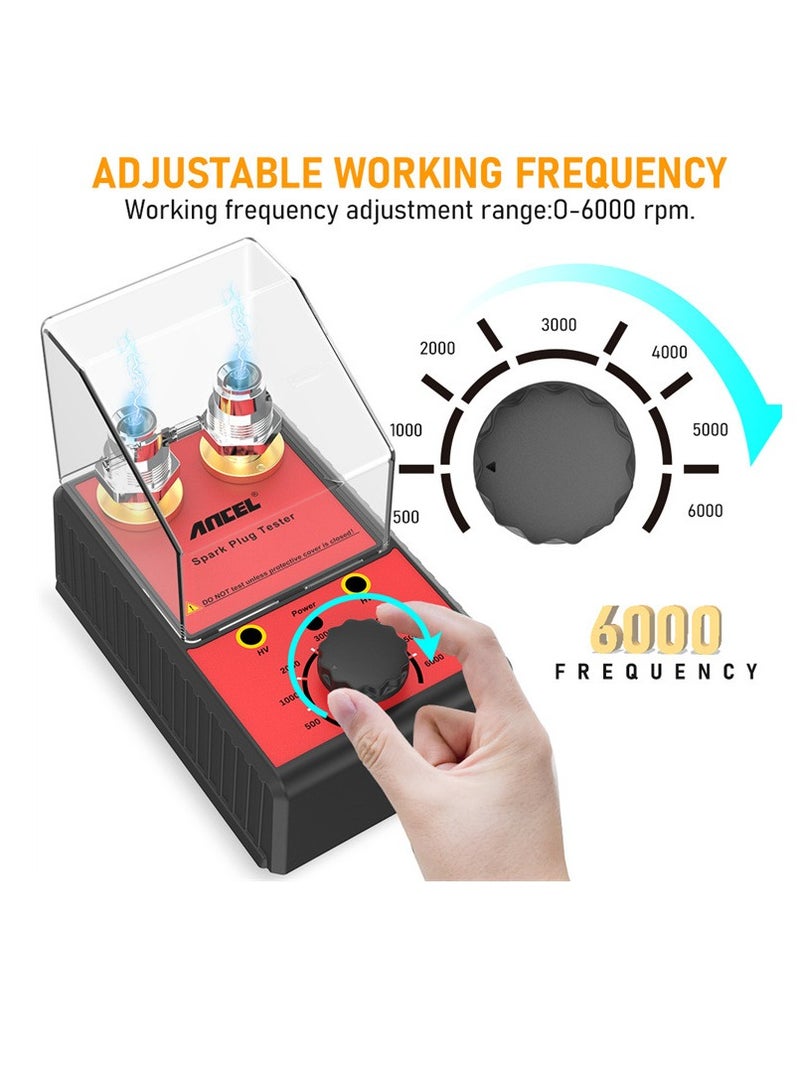 Ancel Car Spark Plug Tester, 220V Ignition System Tester Double Hole Spark Plug Analyzer Automotive Scanner - Image 2