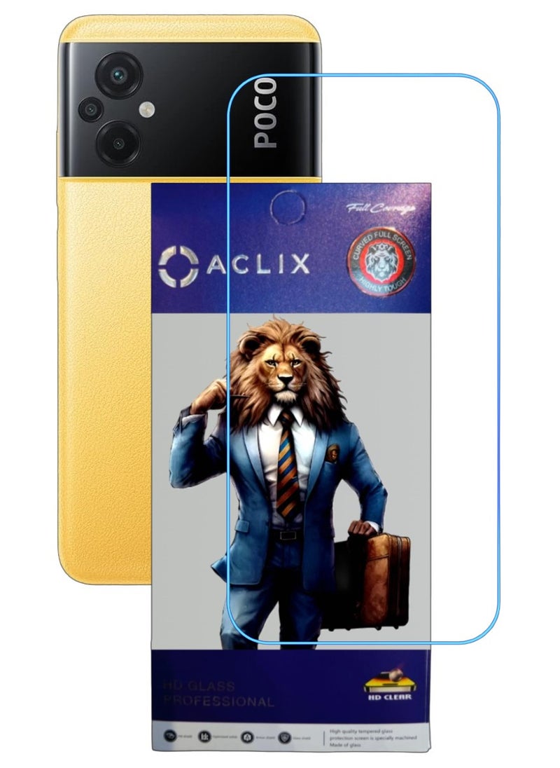 ACLIX Antistatic ESD Dustproof Premium Quality High Definition Clear Tempered Glass Screen Protector Designed For Xiaomi Poco M5 - Image 1