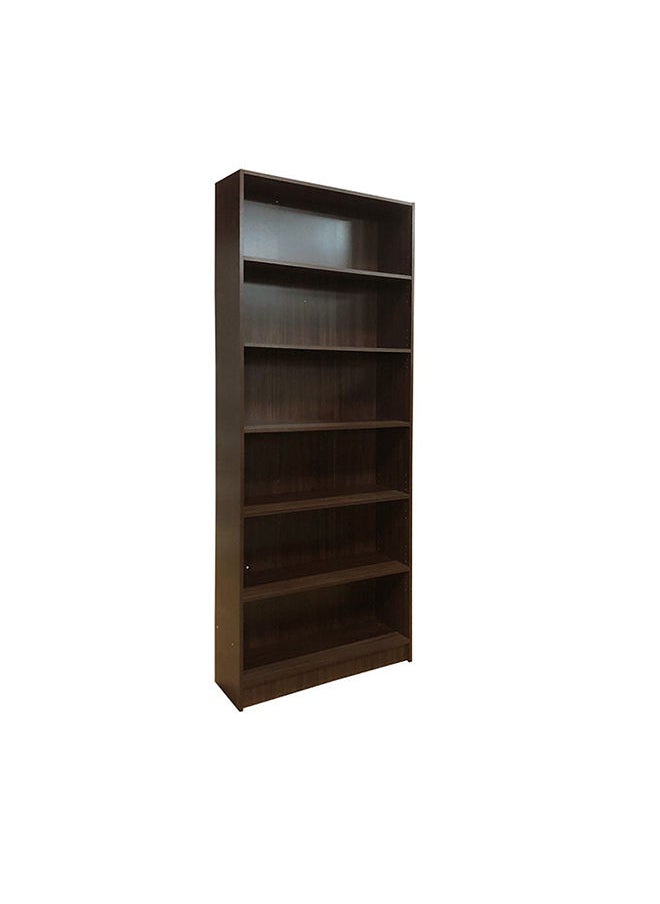 DANUBE HOME Kernel Bookcase 6 Tier Modular Book Shelf Cabinet Wooden Organiser Cupboard Multi Functional Display Rack For Home Office L80xW28xH202 cm Walnut 