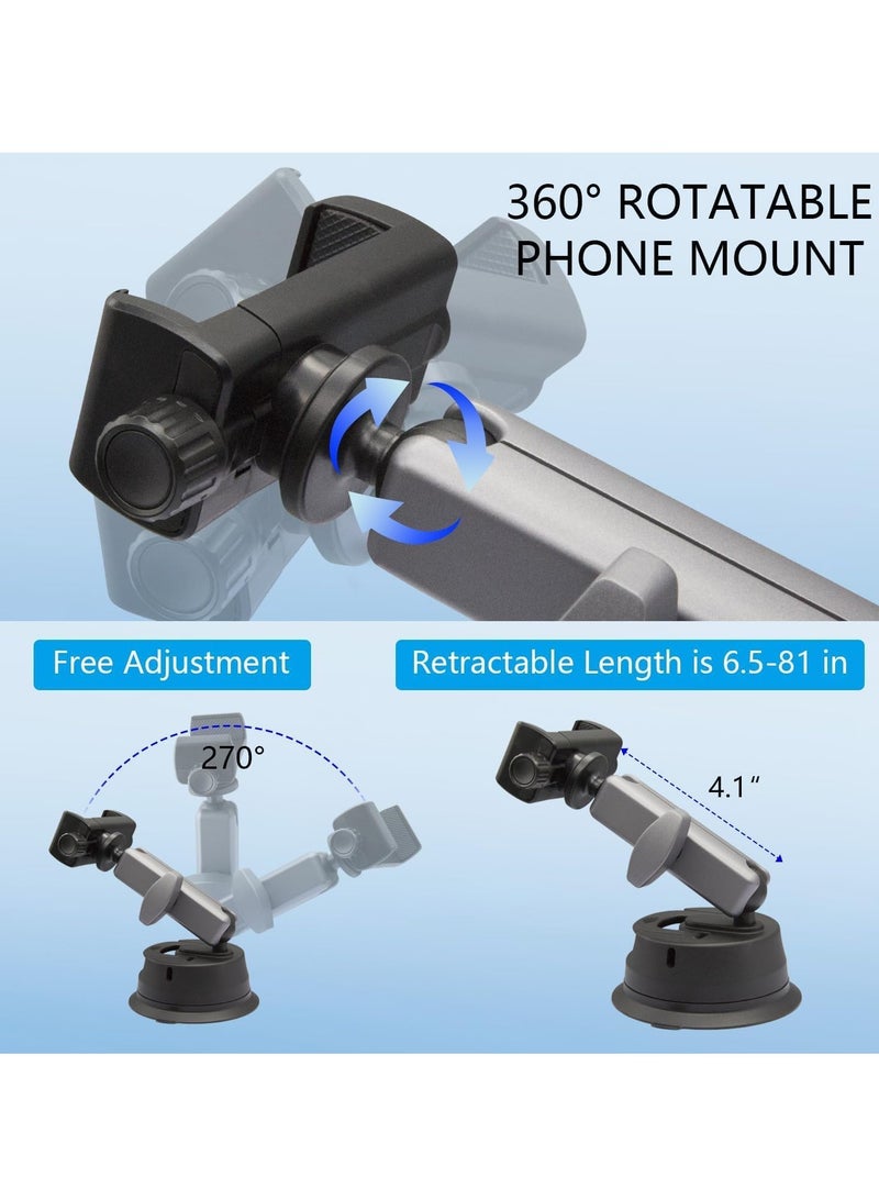 Excefore Suction Cup Mount for Phone Car Windshield Dashboard Universal Mounts and Camera Mount Car Comaptible iPhone, Gopro, Canon, Nikon, Sony and Most Cameras Or Phone - Image 2