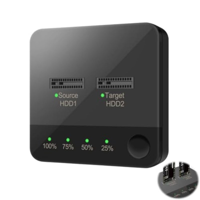 M.2 SATA Duplicator, Dual Bay High Speed Clone, 5Gbps M.2 SATA Docking Station for 2230/2242/2260/2280/22110 - Image 1