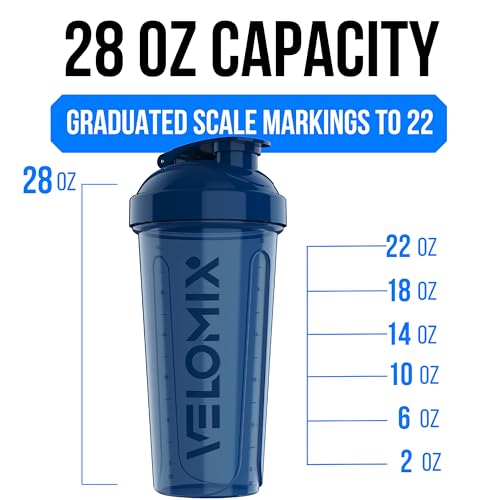 VELOMIX -6 PACK- 28 oz Protein Shaker Bottle for Protein Mixes -6x Wire Whisk | Leak Proof Shaker Cups for Protein Shakes | Large, Stackable Protein Shaker Bottle Pack - Image 4