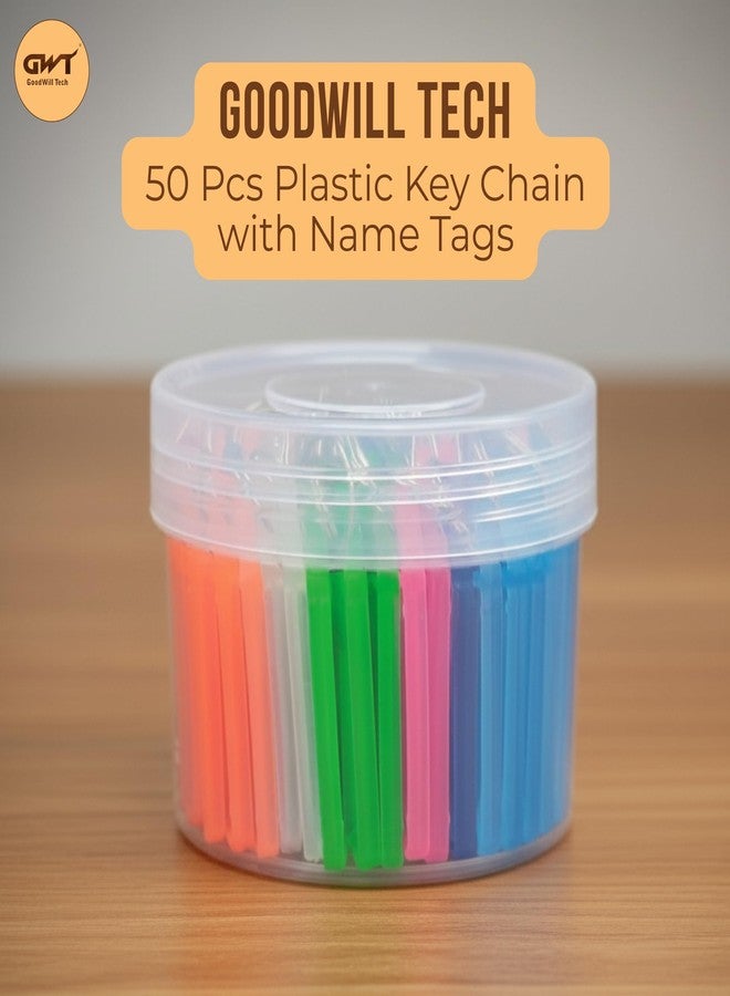 GoodWill Tech Plastic Key Tag Multicolor Keyring & Keychain With Name Tag Labels Key chain for Bike, Office, Home, Hotel key rings with name tags on two Side Id Label (50 pcs, 1 Box) - Image 2
