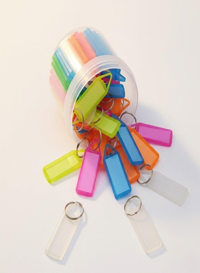 GoodWill Tech Plastic Key Tag Multicolor Keyring & Keychain With Name Tag Labels Key chain for Bike, Office, Home, Hotel key rings with name tags on two Side Id Label (50 pcs, 1 Box) - Image 1