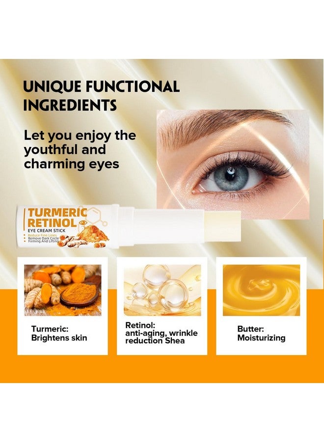Generic 2PCS Turmeric Retinol Eye Cream Stick,Lumibalm for Under Eye Bags, Eye Balm Stick Hydrating,Lumistick for Puffiness and Bags Reduces,Anti Aging Eye Balm Stick Hydrating  - Image 5
