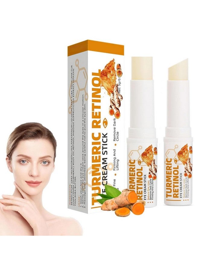 Generic 2PCS Turmeric Retinol Eye Cream Stick,Lumibalm for Under Eye Bags, Eye Balm Stick Hydrating,Lumistick for Puffiness and Bags Reduces,Anti Aging Eye Balm Stick Hydrating  - Image 1