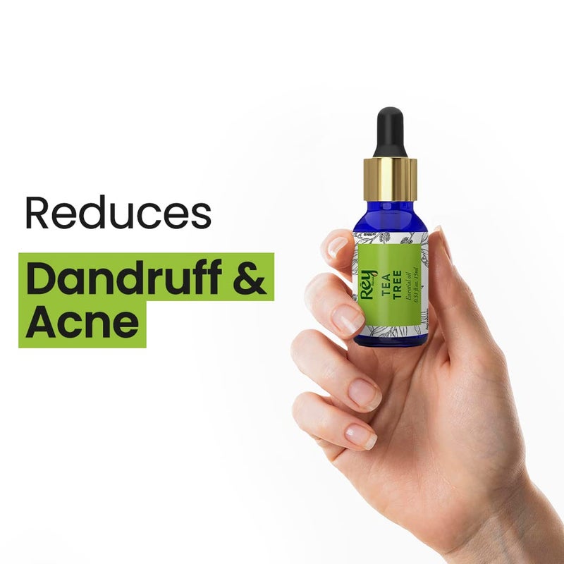 Rey Naturals Rey Naturals Pure Tea Tree Essential Oil Tea Tree Oil For For Hair Tea Tree Oil for face Tea Tree oil for skin Suitable For All Skin Hair Types 15ml - Image 4