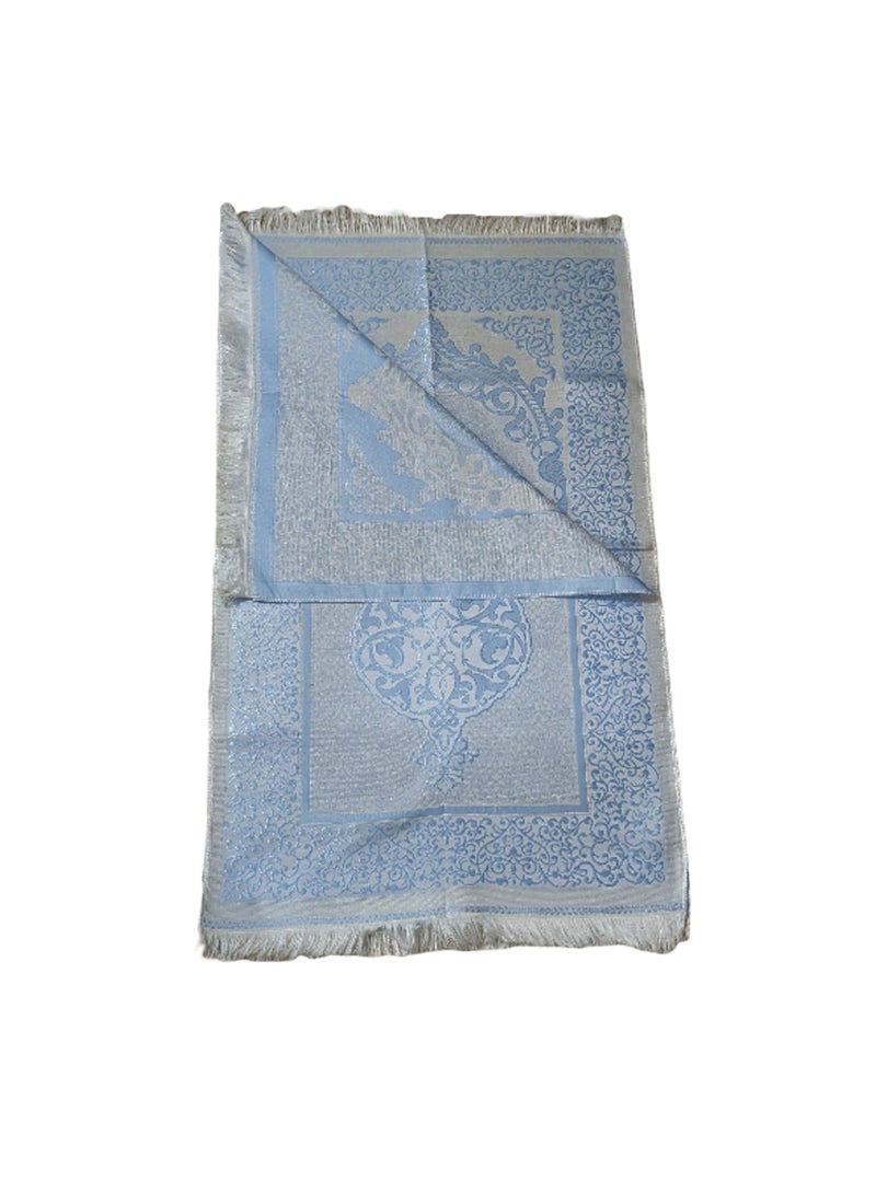 UNT Luxurious Soft Velvet Islamic Prayer Mat. High Quality Turkish Praying Rug (Blue)  - Image 2