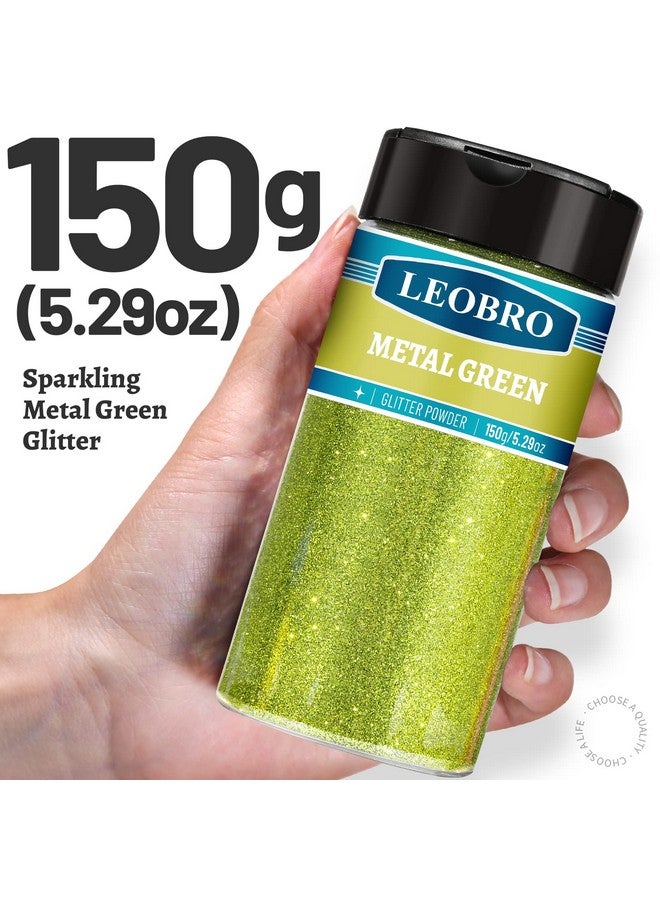 LEOBRO Green Glitter, 150G/5.29Oz Extra Fine Glitter For St Patricks Day Decor, Glitter, Resin Glitter Powder, Fine Glitter For Crafts, Bulk Metallic Craft Glitter For Resin Arts And Craft - Image 2