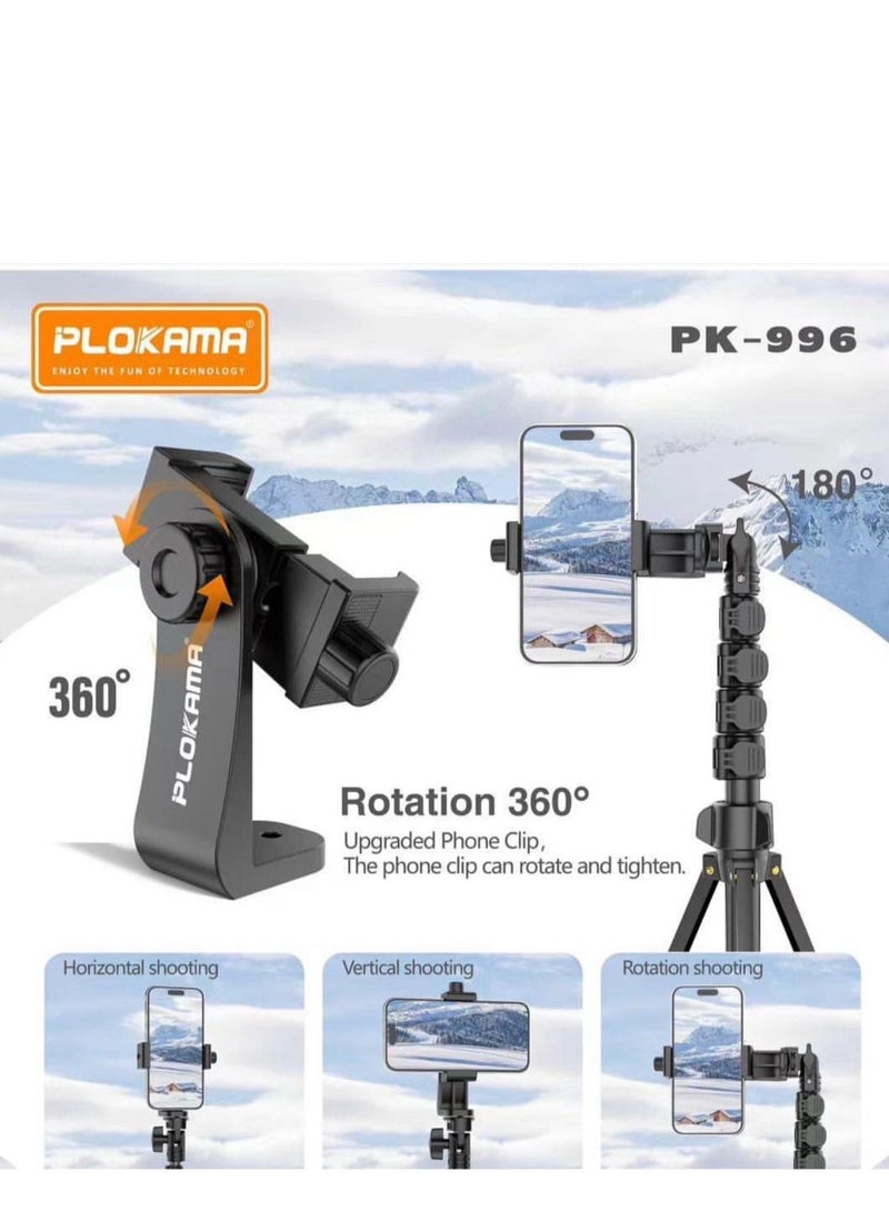 PLOKAMA 170cm Tripod Stand for Camera, Mobile & iPad – Lightweight Professional Tripod & Monopod for Travel and Digital Work | Model PK-996 - Image 5