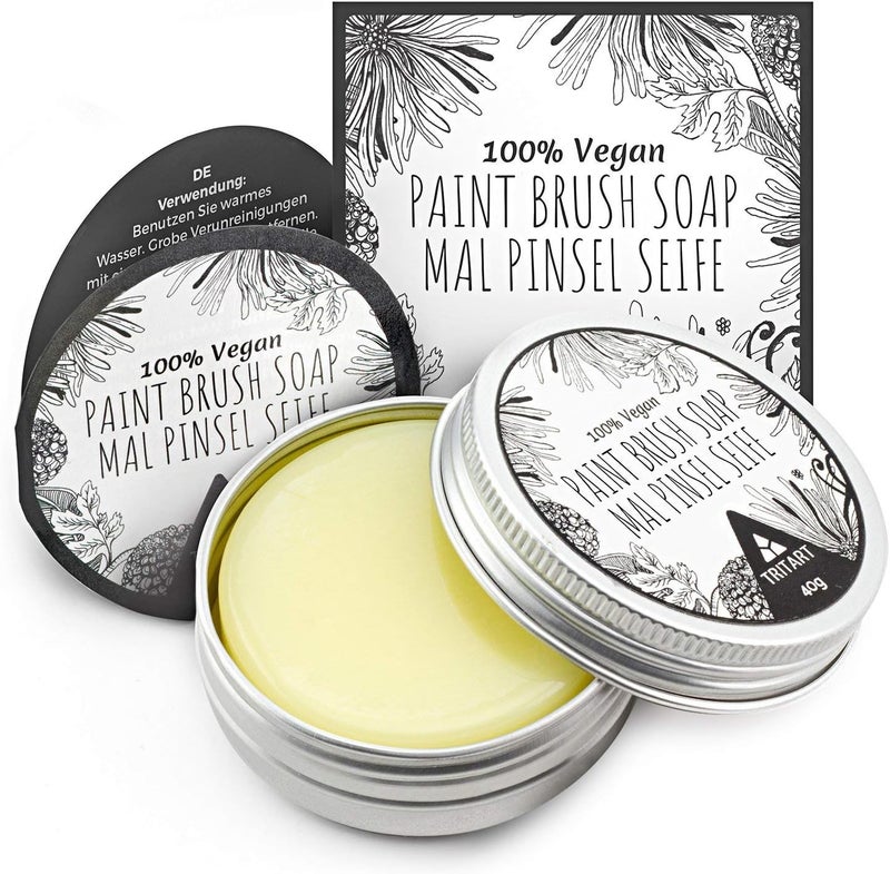 Tritart 100% Vegan Paint Brush Cleaner Soap for Watercolor & Acrylic Paint Brushes - Paint Soap for Cleaning Oil Paint Brushes - Image 1