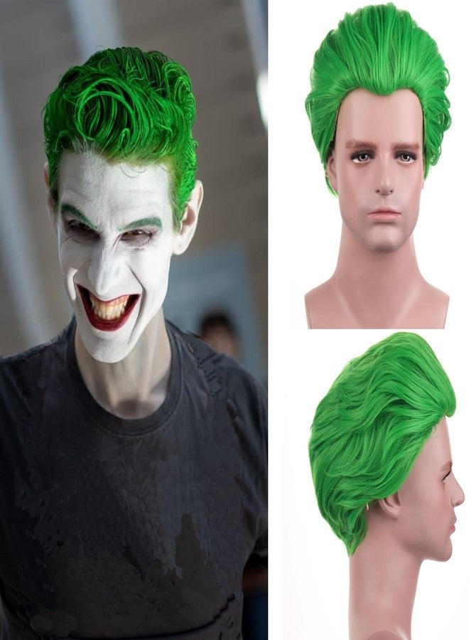 MAGQOO Green Wigs for Men Boy Short Straight Green Wigs Halloween Cosplay Anime Costume - Image 1