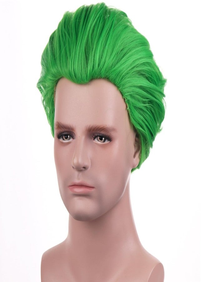 MAGQOO Green Wigs for Men Boy Short Straight Green Wigs Halloween Cosplay Anime Costume - Image 4