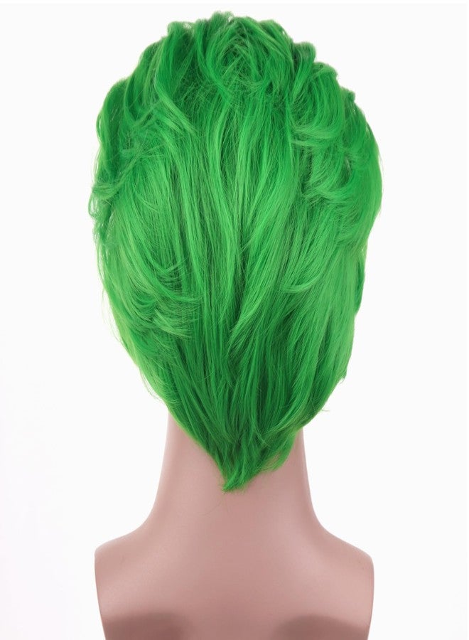 MAGQOO Green Wigs for Men Boy Short Straight Green Wigs Halloween Cosplay Anime Costume - Image 5