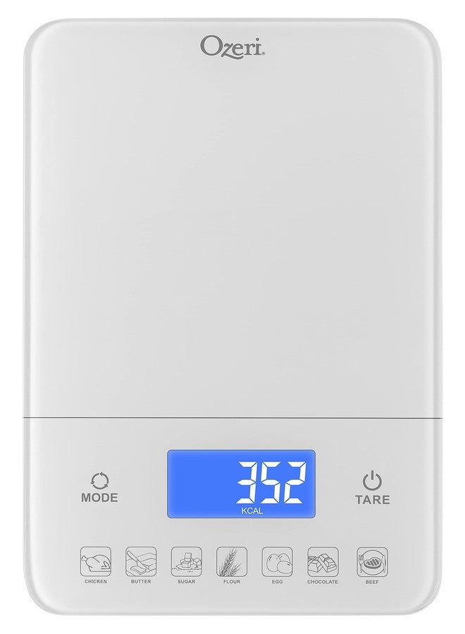 Ozeri Touch III Digital Kitchen Scale with Calorie Counter, 22 lbs (10 kg), White - Image 2