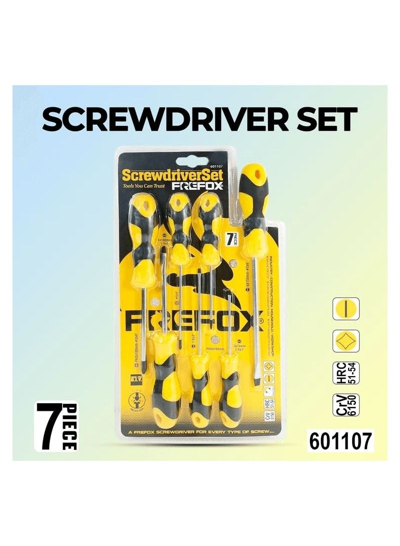 Frefox Screwdriver Set 2xStar Type 4xMinus Type 1xph0 Screwdriver CrV And HRC Steel Screwdriver set 7 Pcs - Image 1