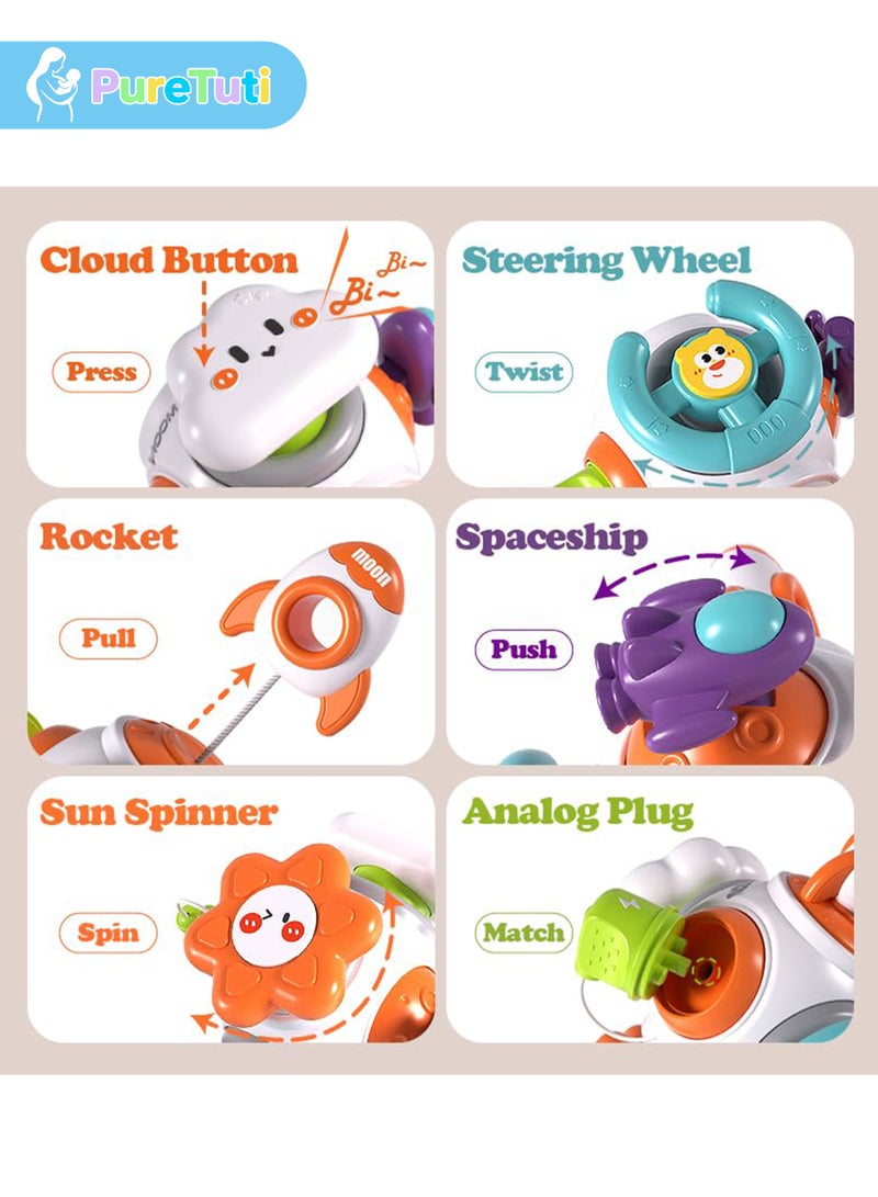 PureTuti Montessori Sensory Toys for Toddlers 1-3 - Travel Activities Busy Board Cube - Baby Gifts for 6 9 12 18 Months 1 2 One Year Old Infant Boys Girls - Airplane Plane Car Travel Toys Educational Learning - Image 4