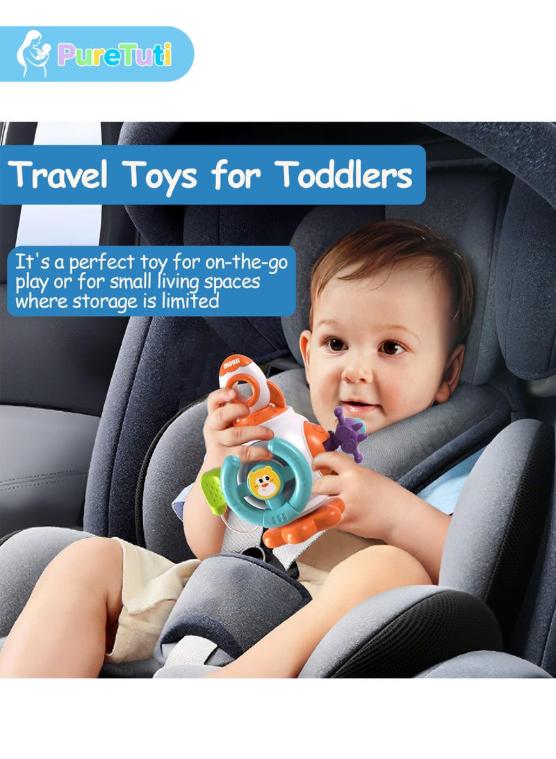 PureTuti Montessori Sensory Toys for Toddlers 1-3 - Travel Activities Busy Board Cube - Baby Gifts for 6 9 12 18 Months 1 2 One Year Old Infant Boys Girls - Airplane Plane Car Travel Toys Educational Learning - Image 5