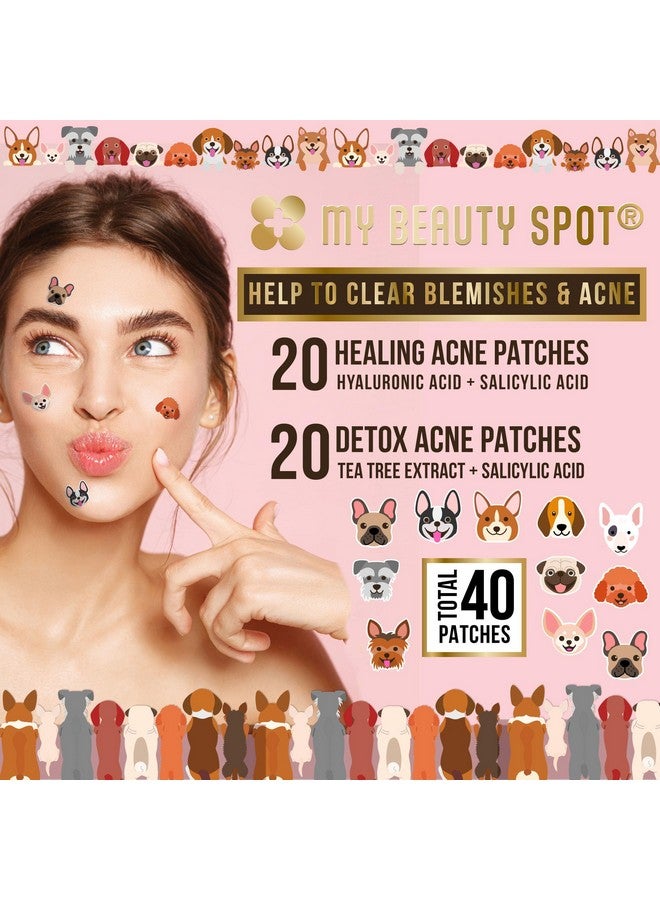 My Beauty Spot Cute Pimple Patches Dog Shaped Acne Patches For Face 40 Pcs With Salicylic Acid Vitamin A And Aloe Vera Dog Shaped Pimple Patches For Face Acne Spot Treatment - Image 3