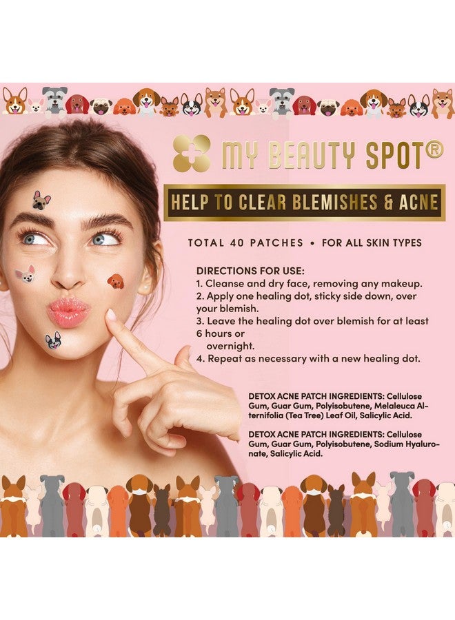 My Beauty Spot Cute Pimple Patches Dog Shaped Acne Patches For Face 40 Pcs With Salicylic Acid Vitamin A And Aloe Vera Dog Shaped Pimple Patches For Face Acne Spot Treatment - Image 5