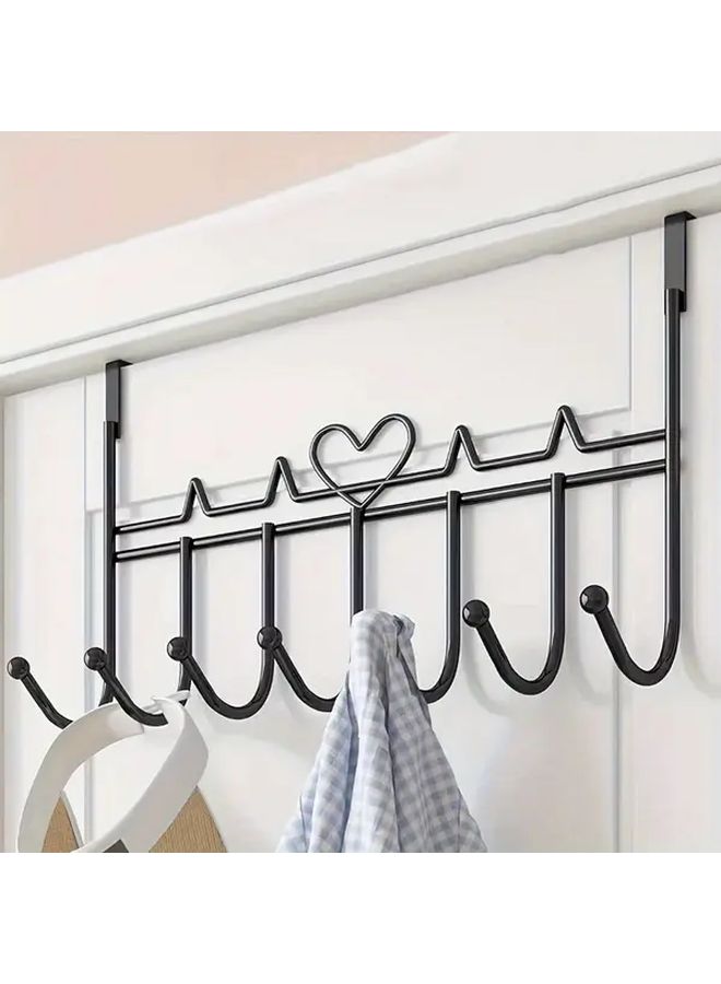 Black Decorative Over the Door Hooks Stainless Steel Heart Design 2pcs - Image 5
