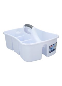 Sterilite Ultra 4-Division High-Grade Plastic Cleaning Caddy White and Grey 8.88 x 17.75 x 13.25 Inch 1588  - Image 2