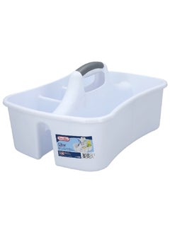 Sterilite Ultra 4-Division High-Grade Plastic Cleaning Caddy White and Grey 8.88 x 17.75 x 13.25 Inch 1588  - Image 1