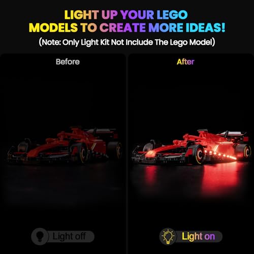 Hilighting Upgraded Led Light Kit Compatible with Lego Ferrari SF24 F1 Race Car Building Set Lights Decoration Compatible with Lego 77242 Model Not Included - Image 5