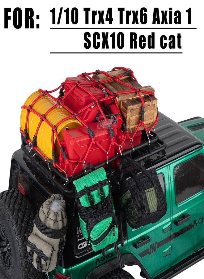hopsupRC Crawler Car Decoration for 1/10 Trx4 Trx6 Axia 1 SCX10 Red cat,Mini Luggage Net/Simulation Package,Luggage,Wood Box,Shovel,Fuel Tanks,Recovery Board, Toolbox,Antennas,Fire Extinguisher,yellow - Image 2