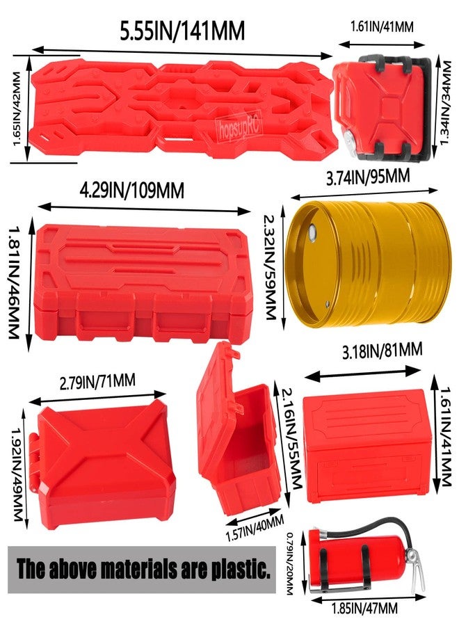 hopsupRC Crawler Car Decoration for 1/10 Trx4 Trx6 Axia 1 SCX10 Red cat,Mini Luggage Net/Simulation Package,Luggage,Wood Box,Shovel,Fuel Tanks,Recovery Board, Toolbox,Antennas,Fire Extinguisher,yellow - Image 4