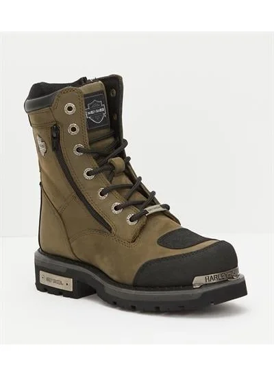 هارلي ديفيدسون Riddick Men's Green Nubuck Boots