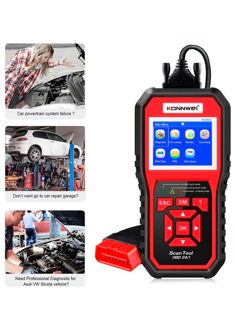 كونوي ماسح ضوئي K W850 OBDII لقراءة رموز السيارة وأداة تشخيص لمراقبة ضوء فحص المحرك للسيارات OBDII بعد عام 1996 - Image 5